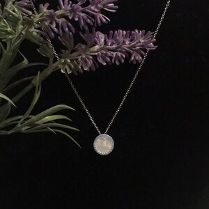 Sterling silver circle mother of pearl nec…